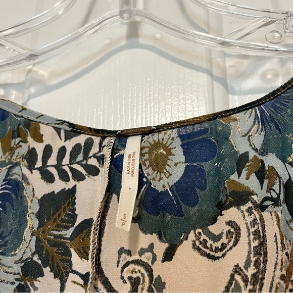 Free People Floral High Plains Blue Mini Dress Small G2 - Picture 4 of 4